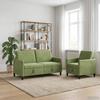 Sofa Set with Storage 2 pcs Light Green Polyester