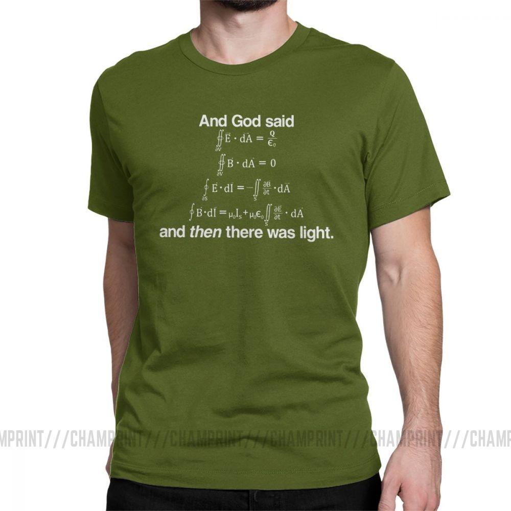 Men's And God Said Maxwell's Equations T Shirt Science Physics Geek T-Shirts Mathematics Tops Equation Nerd Cotton Tee Shirt