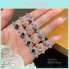 Geometric Oval Zircon Silver Bracelet With Luxury Style For Ladies Gift