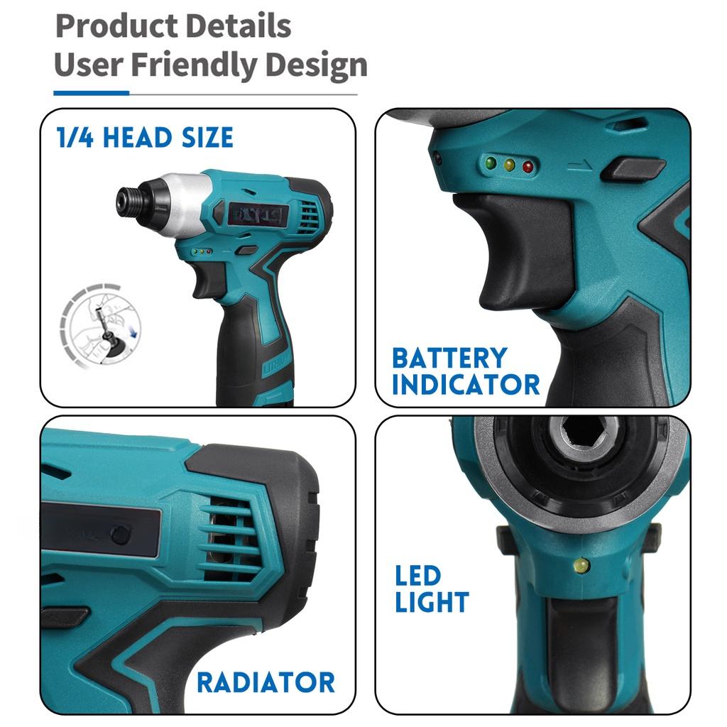 16.8V DC Wireless Impact Electric Cordless Screwdriver Power Tool New Electric Drill Drilling Machine Mini Hand Drill