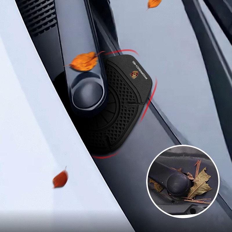 2Pcs Car Windshield Wiper Protective Cover Dust Wiper Emblem Car Styling For Porsche Boxster Cayenne Panamera Macan Cayman 911 918 996 917 991