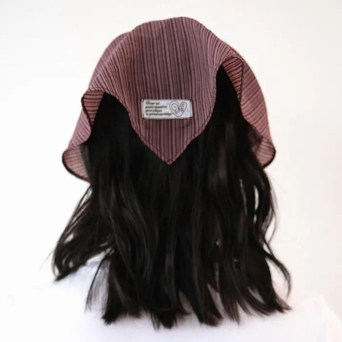 Page Stripe Pin-Tuck Scarf (burgundy)