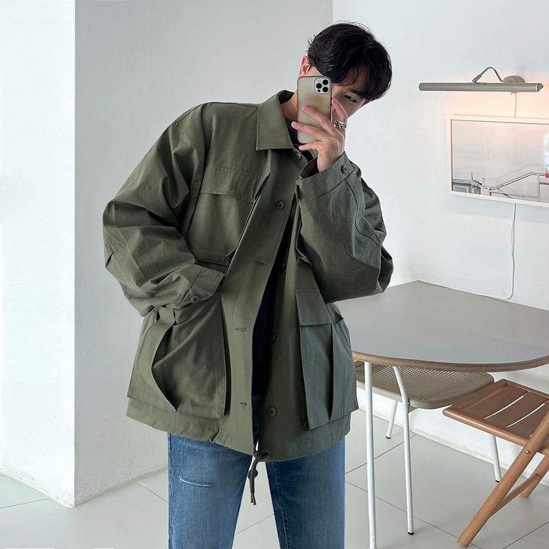 Men's Work Jacket Spring and Autumn New Japanese Style Loose Top Casual Korean Style Lapel Handsome Jacket