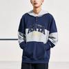 Anta Color Block Striped Letter Print Hoodie Unisex Hoodies Deep-Navy 152338702-2