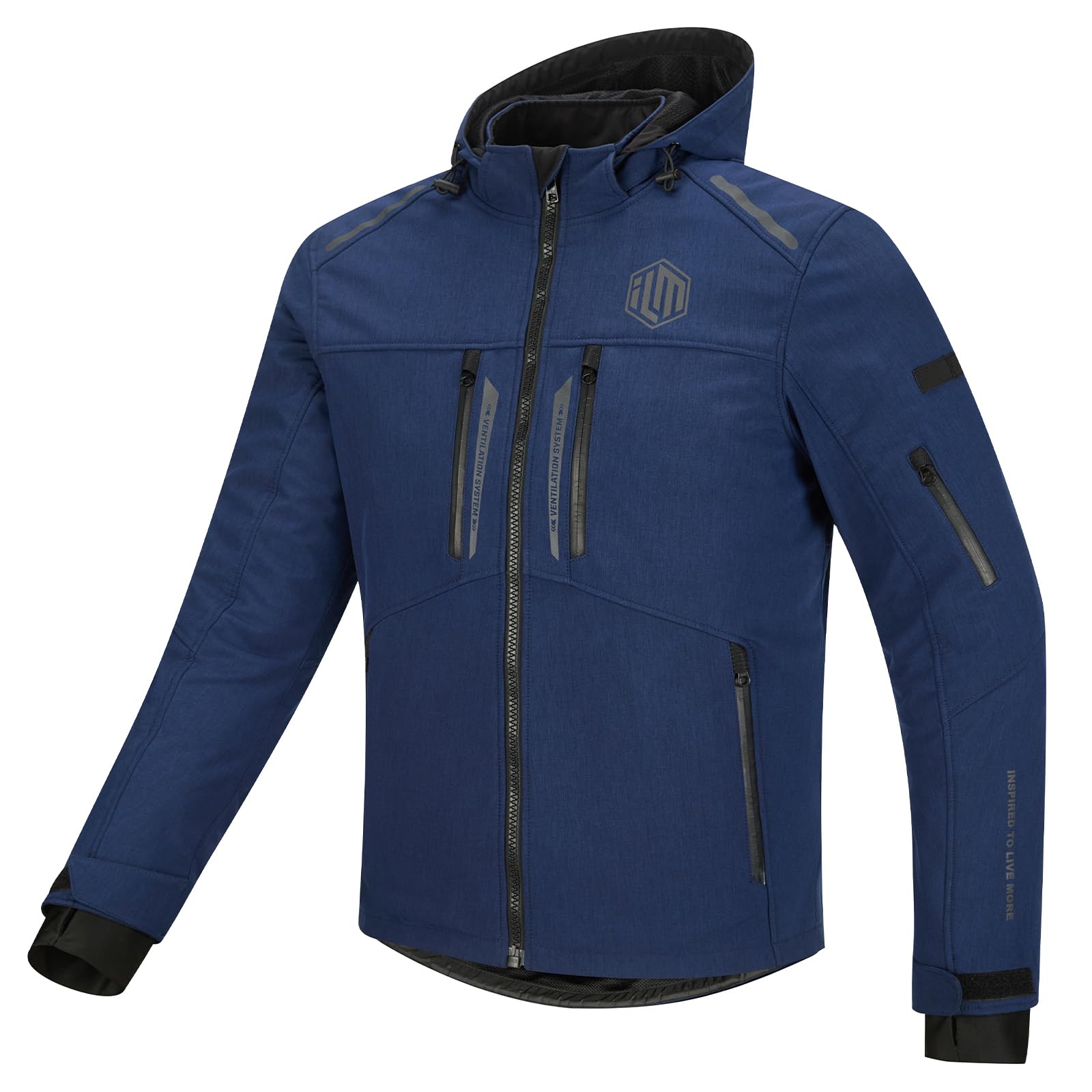 [ILM] Мотоциклетная куртка, Куртка для езды, Весна, Осень, Зима, Азиатский крой 4XL синий