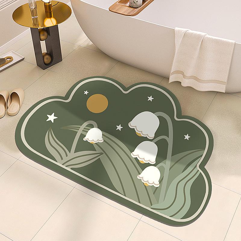 Ins Bathroom Floor Mat Bathroom Water Absorption Quick Drying Dirt Resistant Anti Slip Diatom Mud Soft Pad Foot Pad