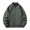 Men's Solid Color Baseball Jacket Versatile Trendy Jacket Casual Sports Stand Collar Coat