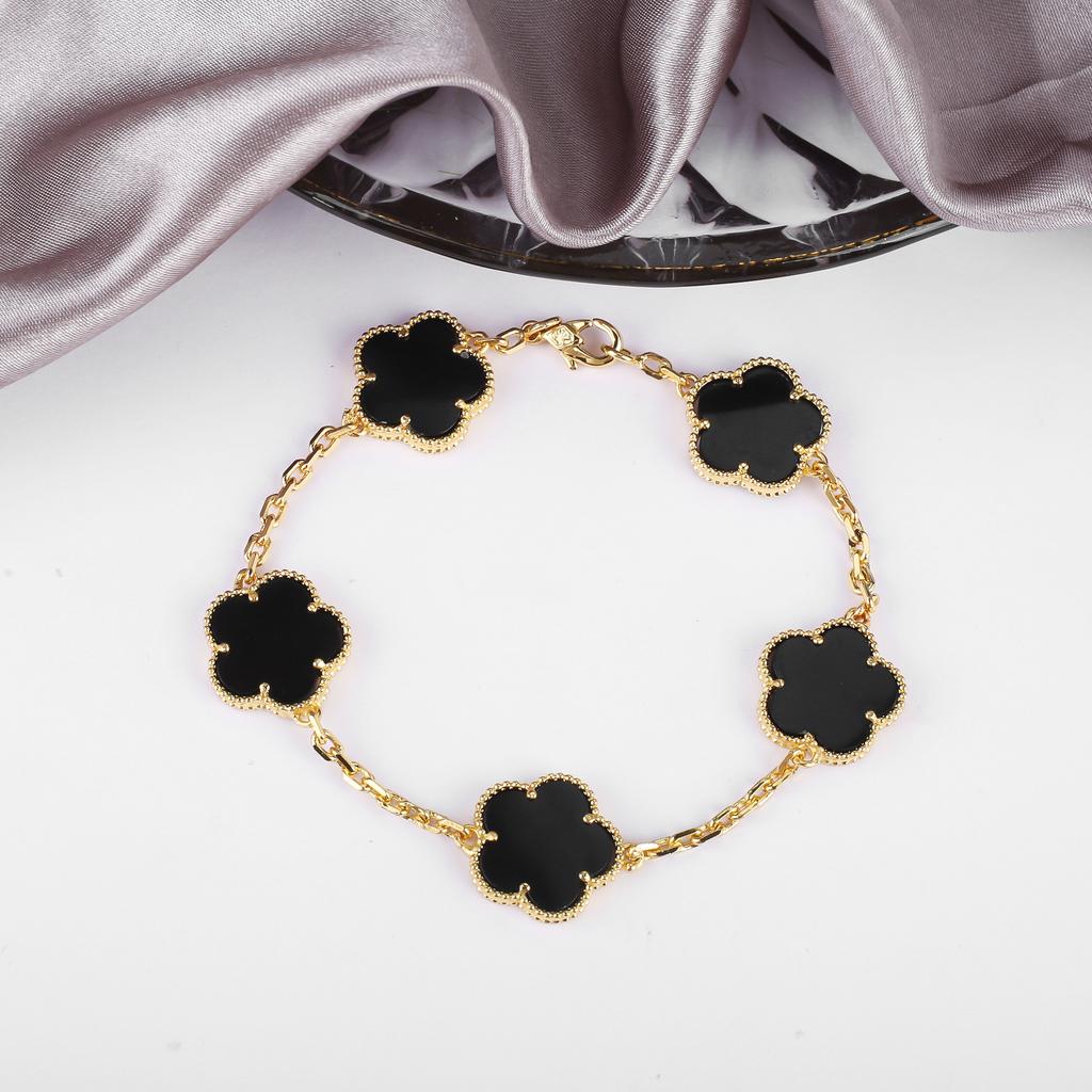 INS Hot Sale 15mm Five Leaf Flower Bracelet Natural Shell Flower Jewelry For Women Girls Party Wedding Daily Wear Jewelry Gift