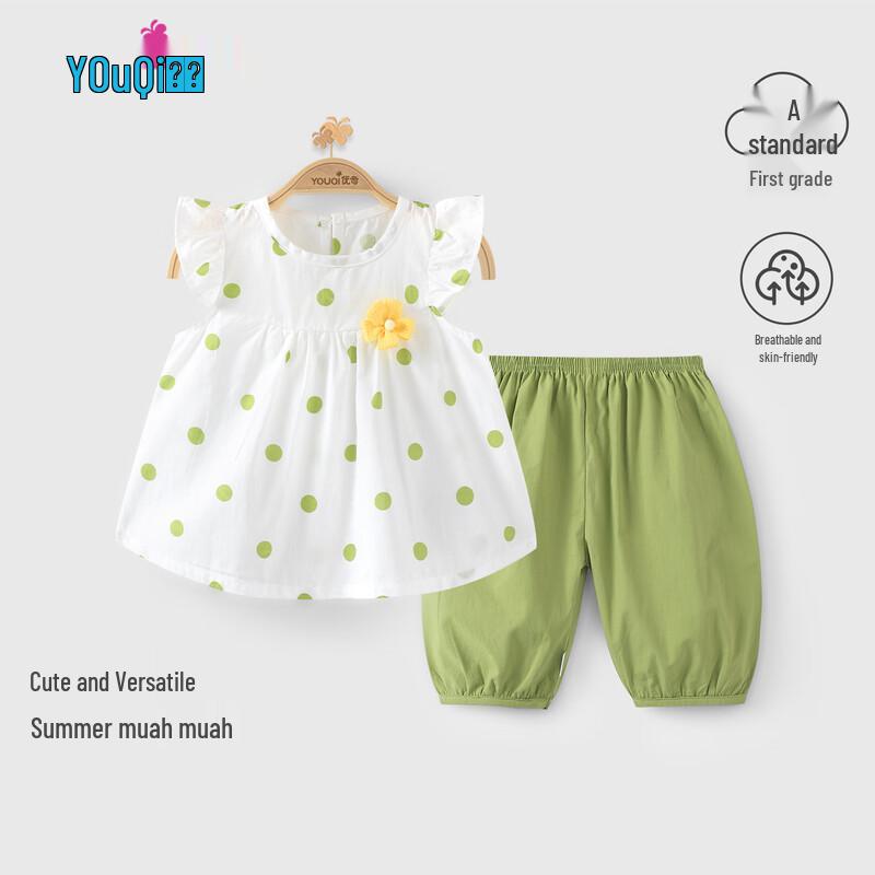 

Cute Polka Dot Baby Girl Summer Two-Piece Outfit 100