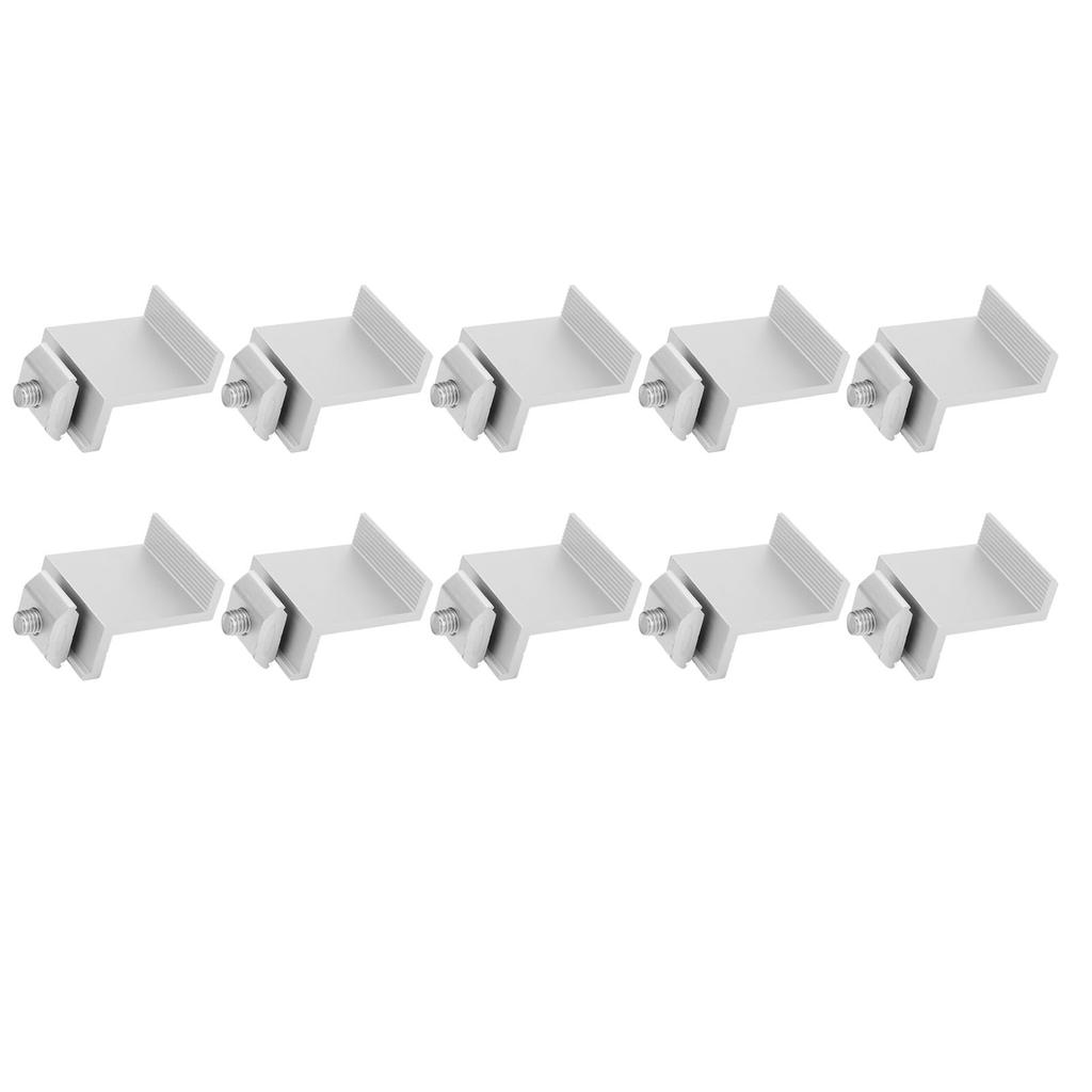 10Pcs PV Solar Panel End Clamp Aluminum Alloy Waterproof Photovoltaic Solar Panel Mounting Z Bracket Clamp