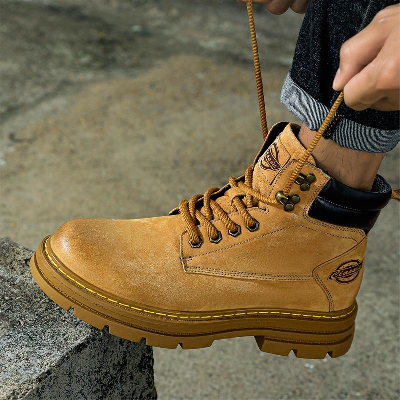 Pánské vysoké boty na volný čas Ručně vyráběné plyšové boty Ležérní boty Podzimní a zimní boty