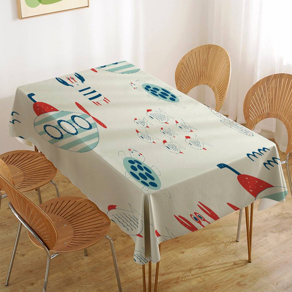 Tischdecke mit Meeresmotiv - Für Abendessen zu Hause/Hochzeiten/Bankette/Partys im Freien, Hoteldekoration