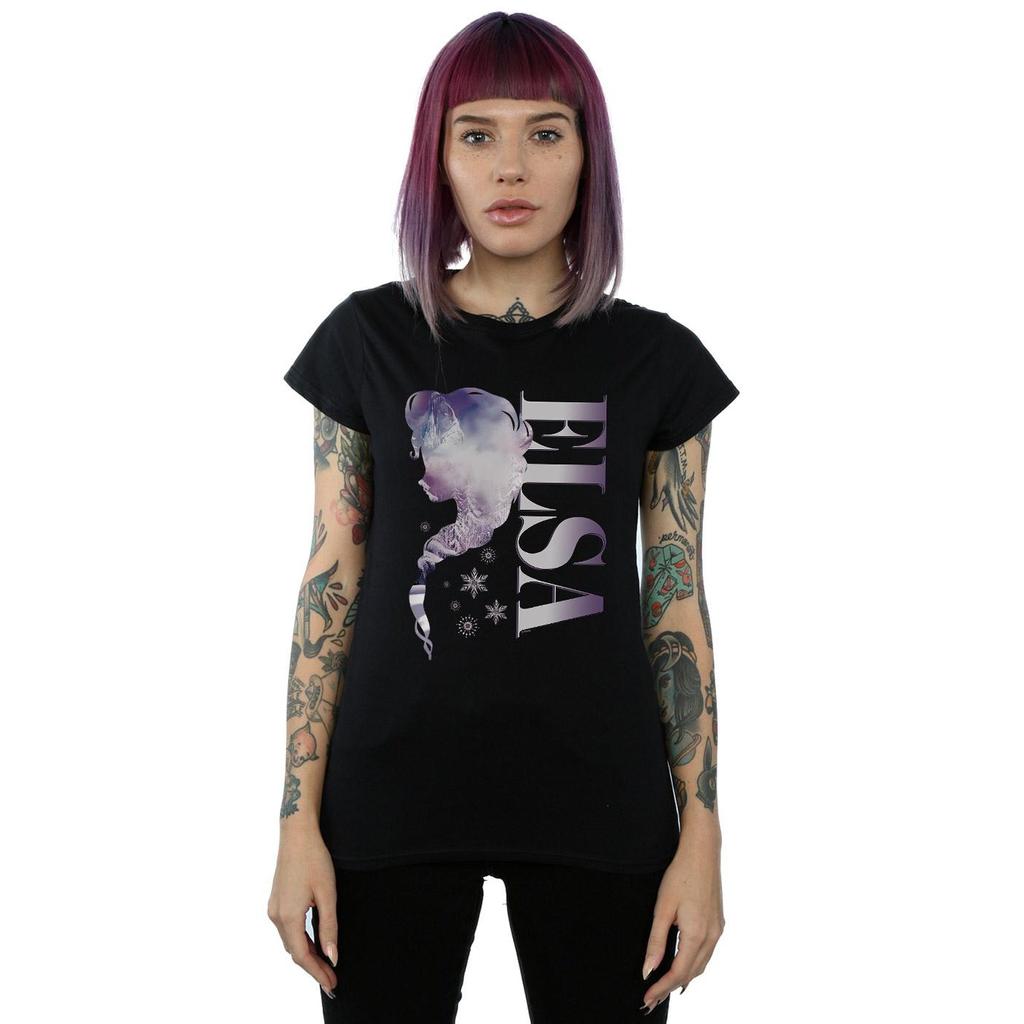 Disney Womens/Ladies Frozen Ice Kingdom Silhouette Cotton T-Shirt