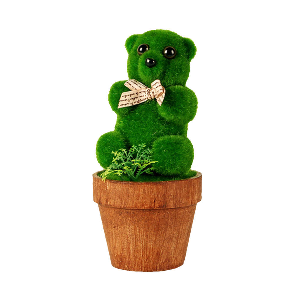 

Animal Ornaments Pastoral bear hugs Squirrel simulation grass canned creative decorative gift ornaments bear