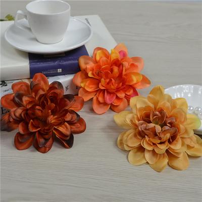 5Pcs Faux Silk Flowers Fresh-keeping Artistic Colorful Charming Artificial Dahlia Flower Heads