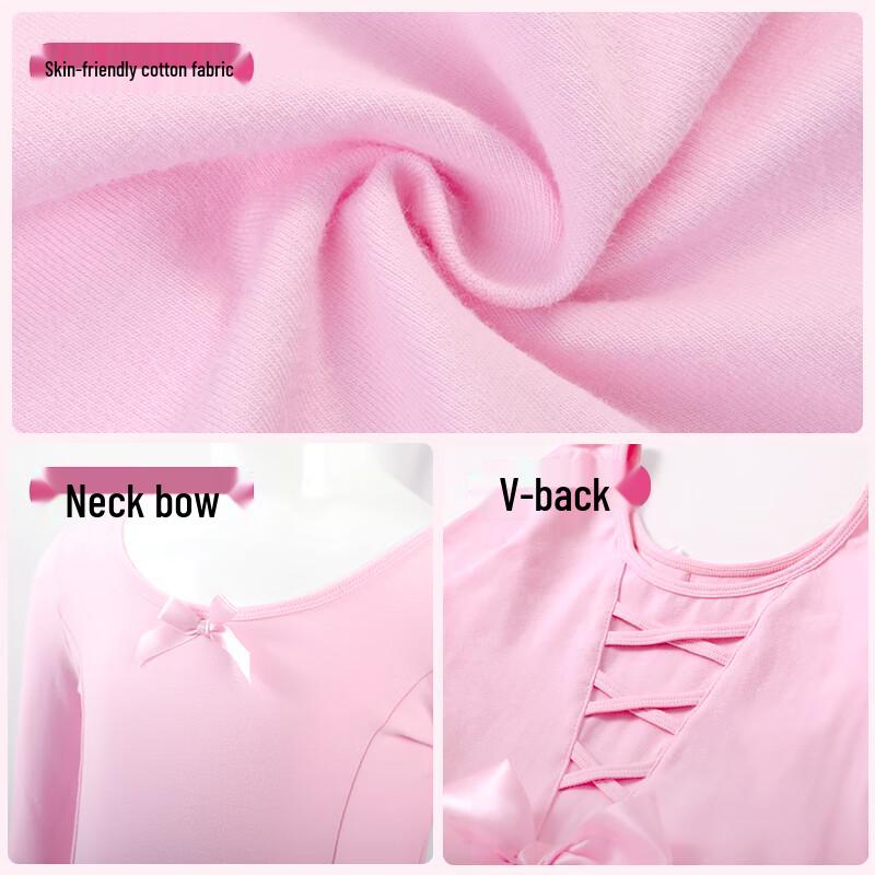 Girls' Long Sleeve Pink Princess Ballet Leotard