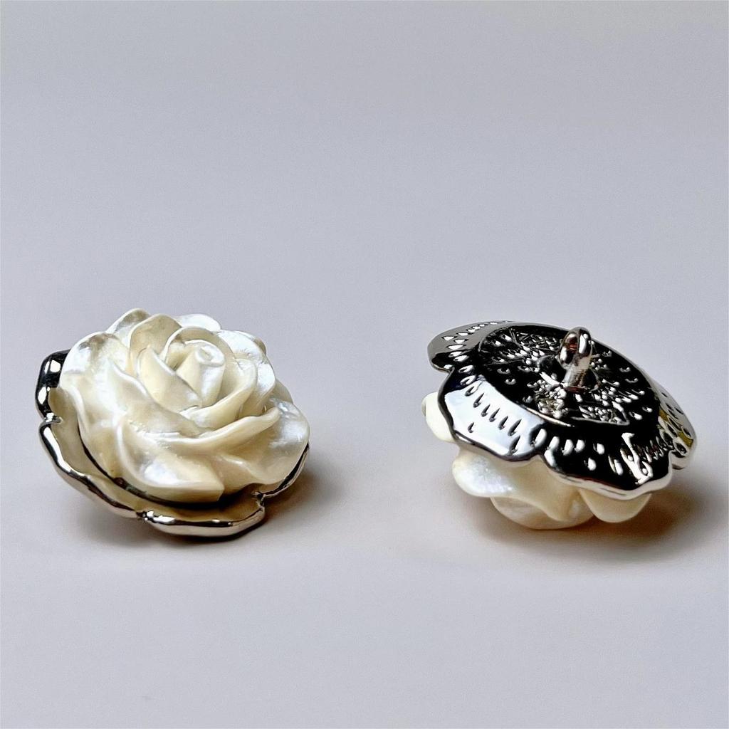 6Pcs High-End Design Round Metal Luxury Brand Sewing Button For Clothing Accessory Handmade Diy Material Decoration Gold Black