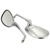2pcs Motorcycle 10mm Thread Oval Side Mirrors Rear View Mirrors Adjustable Angle