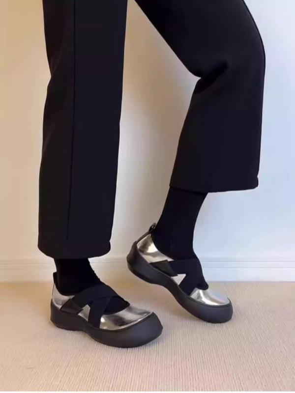 Casual Comfort Edition~ Retro Soft Sole Thick Sole Height Increase 5.5cm Women's Versatile Soft Leather Cross Belt Single Shoes Commuter Mary