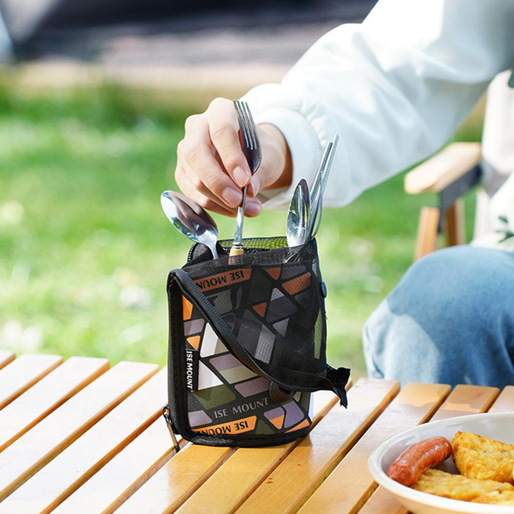 Camping Cookware Storage Bag Waterproof Outdoor Dinnerware Organizer Camping Utensils Handbag for Outdoor Picnic Tool