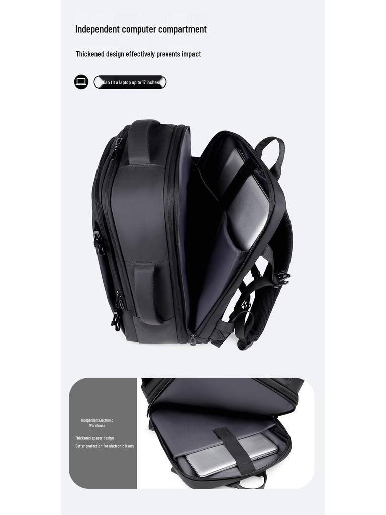 Large Capacity Business Travel Backpack - Multi-Compartment, Water-Resistant Laptop Bag