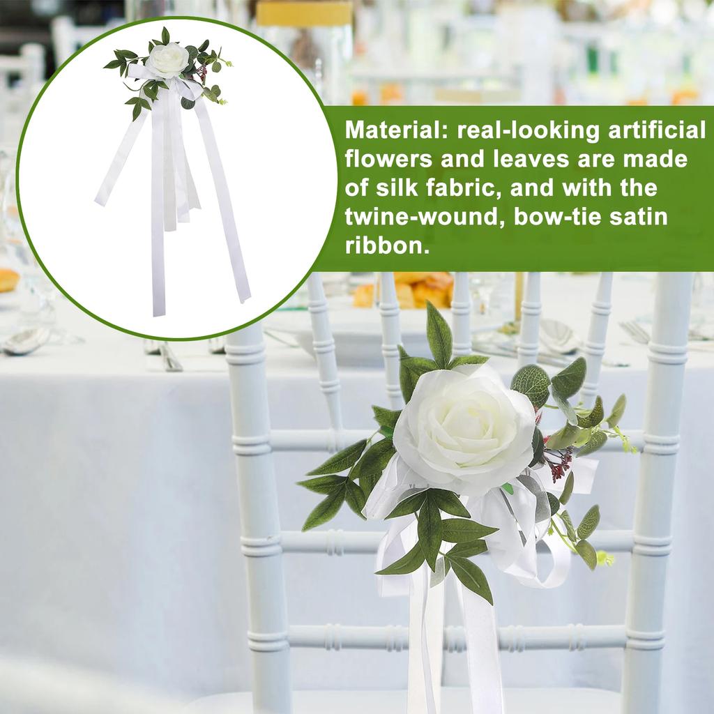 Forest Chair Back Flower Banquet Decoration Wedding Celebration Aisle Pew Flowers Floral Arrangement Silk Cloth Floral Plant