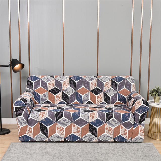 Geometrische große Sofabezüge für Wohnzimmer Ecke Chaiselongue Couch Schonbezüge elastische Sofaschutz Stuhl Sesselbezug 1 Stück