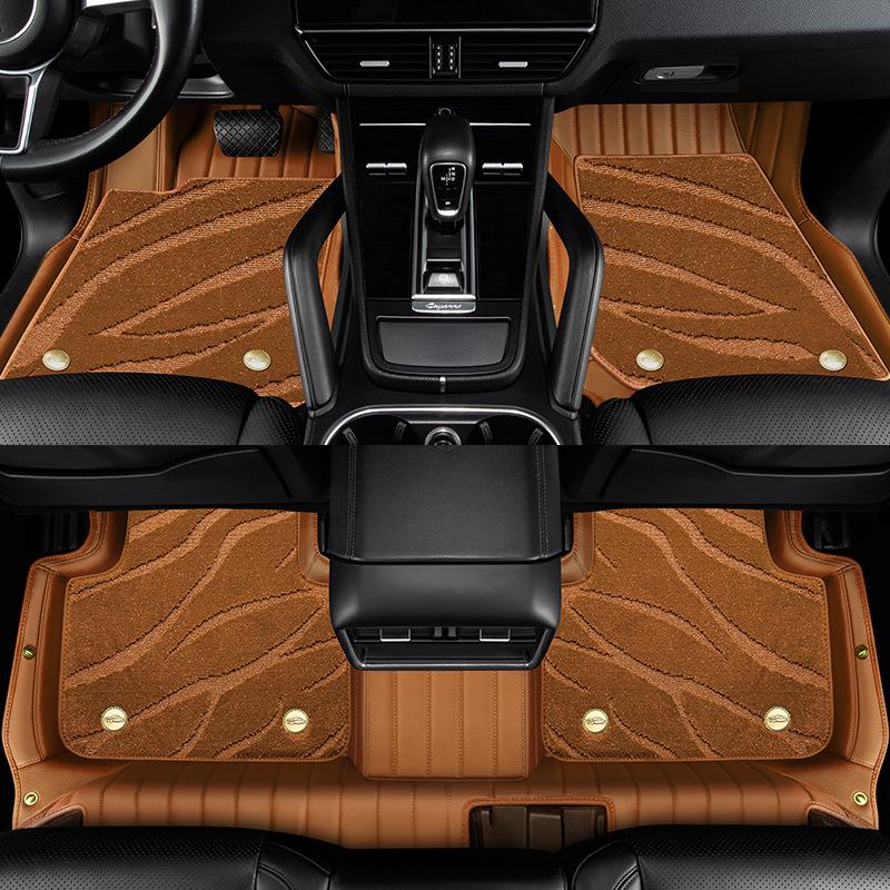 Mercedes-Benz C-Class, E-Class, S-Class Genuine Leather Non-Slip Floor Mats - Custom Full Coverage Pure Cowhide.