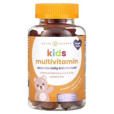 Detský multivitamín, Príchute jahoda, mučenka, broskyňa a čerešňa, Vegánske želé, 120 kusov