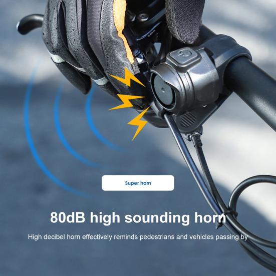 1 Set Bicycle Bell Rechargeable 6 Modes Anti-theft Loud Voice USB Bicycle Electric Bell Horn for Scooter