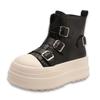 Popular Thick-soled Small Man Height-increasing Martin Boots Women's 2025 Autumn New Side Zipper High-top Casual Muffin Short Boots