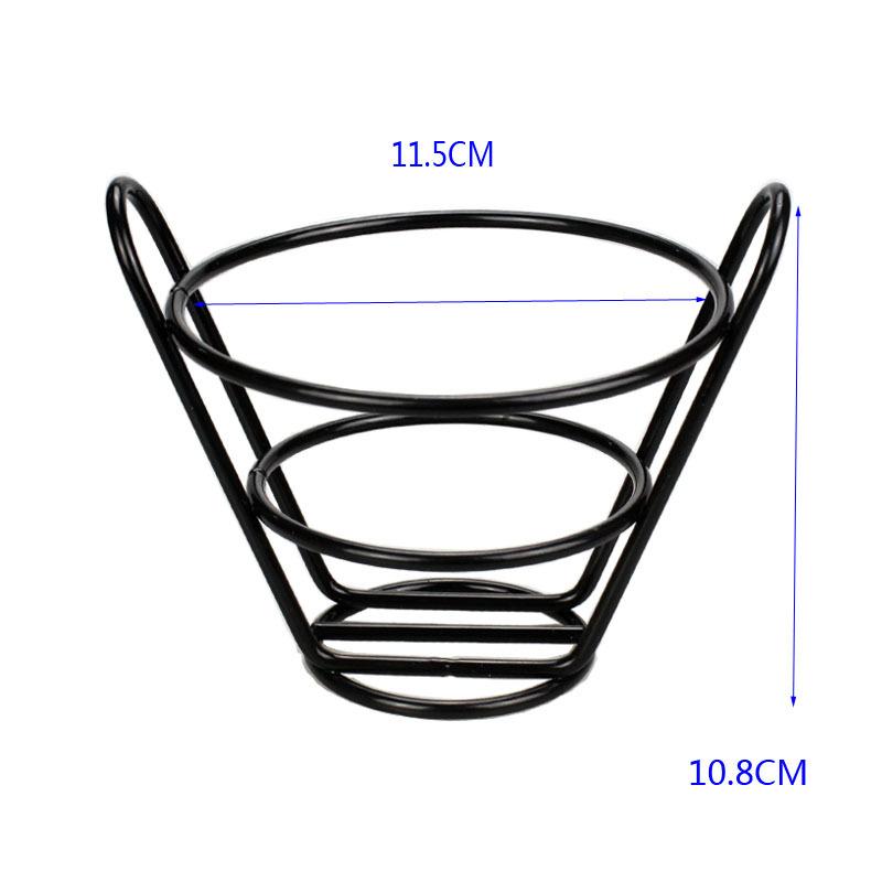 Stainless Steel French Fry Rack Dipping Bowl Snack Bowl Cake Display Rack Cone Shaped Food Storage Rack Dessert Plate Cake Stand