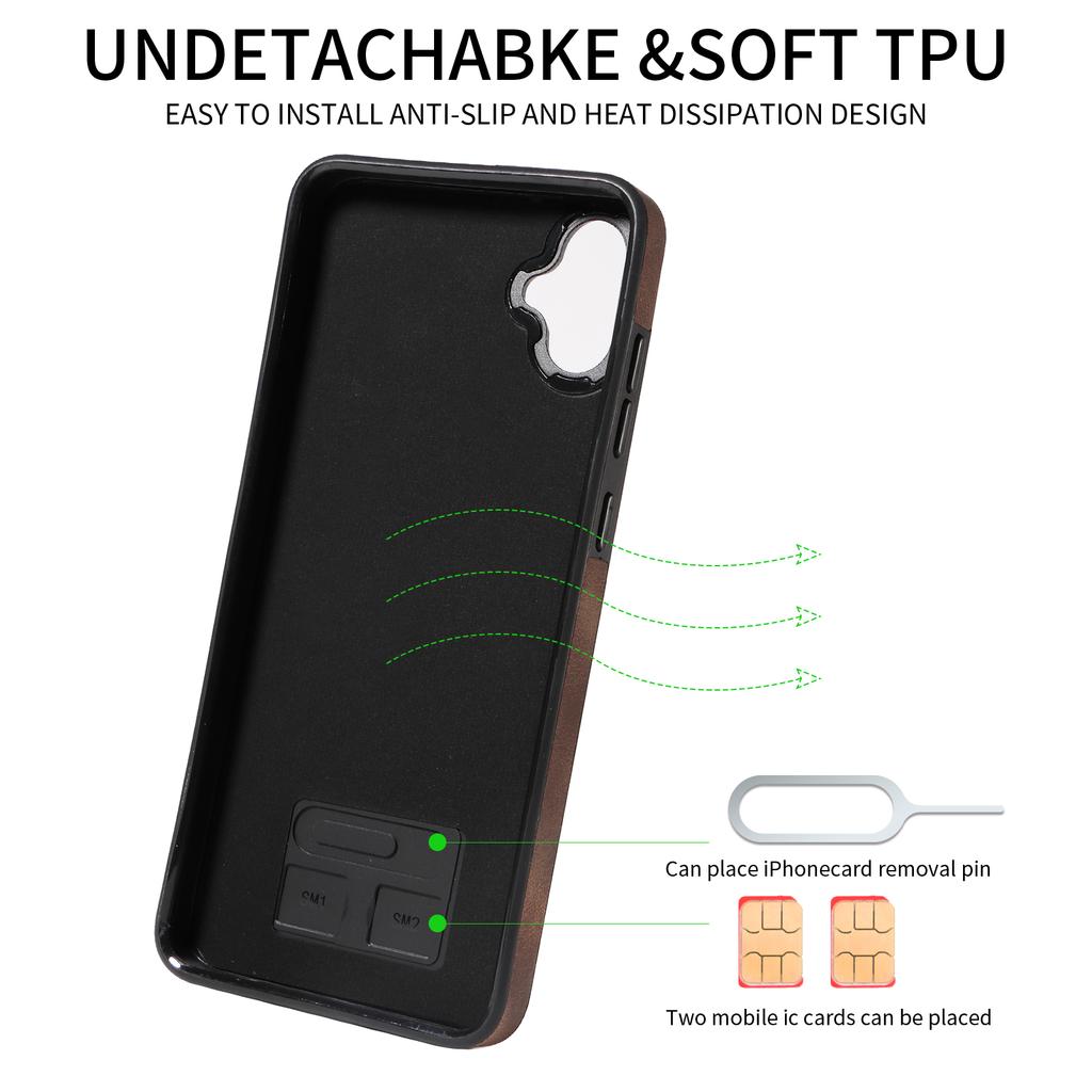 For Samsung Galaxy A05,Samsung Galaxy A05s Ring Bracket Card Holder Slots Cover Phone Case