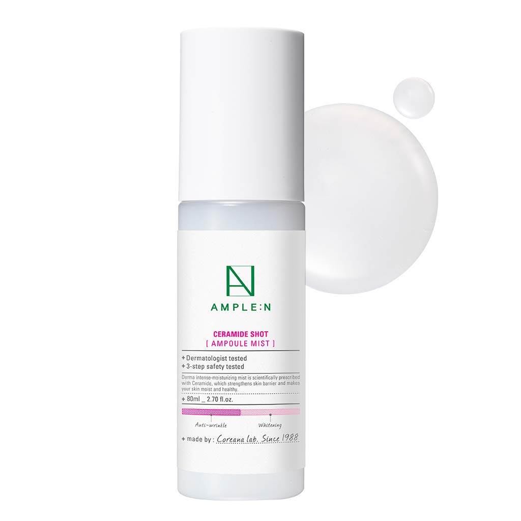 [AMPLE:N] Ceramide Shot Ampoule Mist 2.7 fl. oz. (80ml) - Dermatologist Tested Ceramide Skin Barrier Protecting Face Spray, Long Lasting Moisturizi
