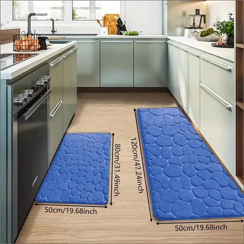 1PC Pebble Embossed Pattern Strip Bathroom Living Room Kitchen Mat Carpet, Soft Non-slip Quick-dry Bathroom Mat, Family Bathroom