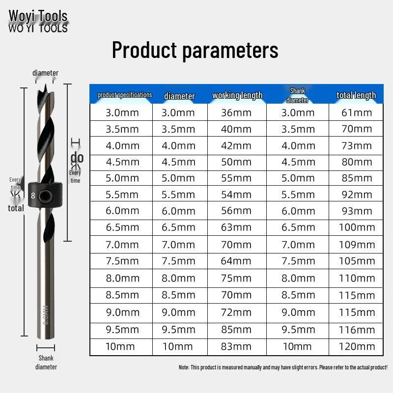 Carbon Steel Three-Point Twist Drill Bit for Hardwood and Enlargement - Compatible with Hand and Pillar Drills