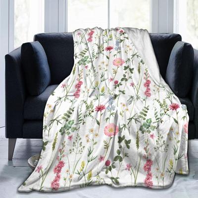 Blumendecke, Weiche Gemütliche Flanellfleece Cottagecore Wildblumen Blumen Überwurfdecke für Zuhause Schlafzimmer Sofa Couch Sessel Bett Dekor