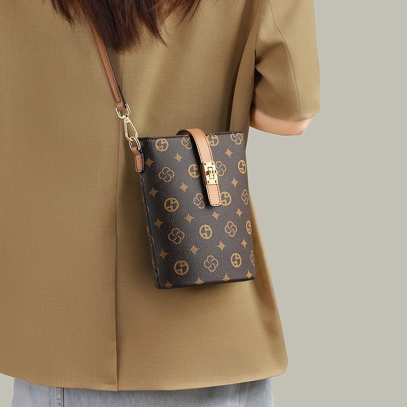 Herbst und Winter neue Tasche Damen alte Blume Retro Eimer Tasche Mini kleine Tasche Damen Tasche Umhängetasche Handy Tasche