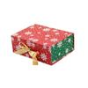 Christmas Treat Box with Gold Ribbon, Paperboard Favor Packaging for Chocolates, Jewelry, and Holiday Table Gifts