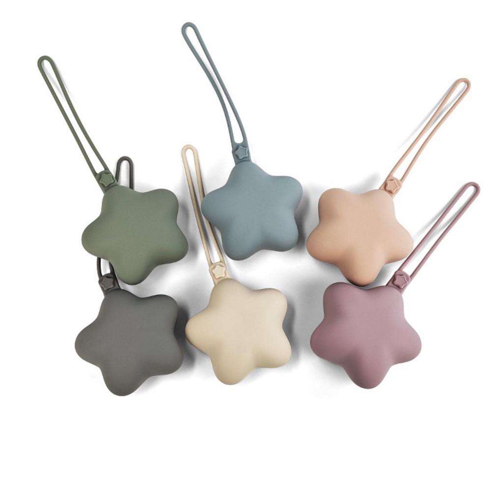 Silicone Baby Pacifier Storage Bag With Star Pattern For Travel And Onthego Use