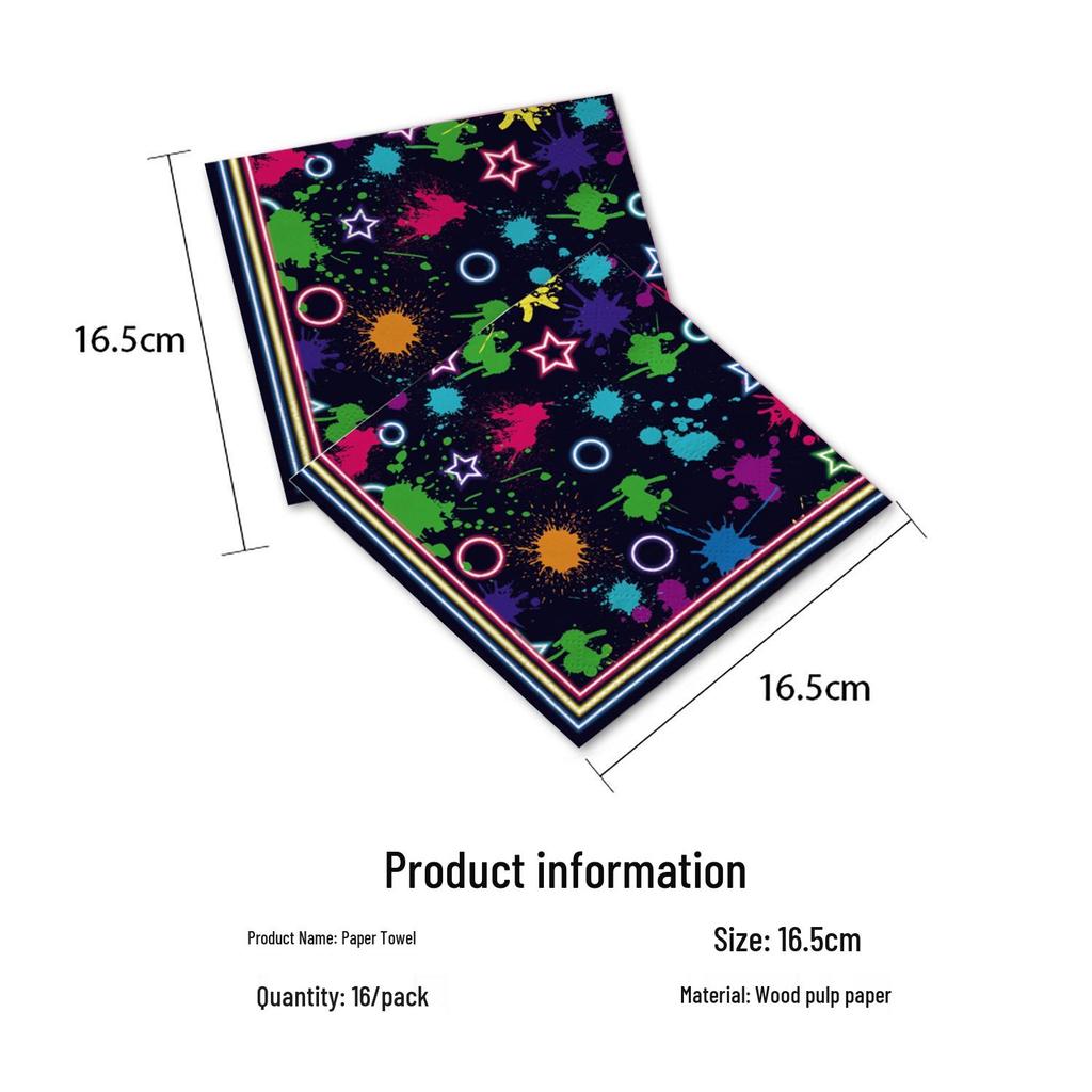 Neon Party Set: Disposable Napkins, Paper Plates, Cutlery, Bunting, Tablecloth, and Decorations