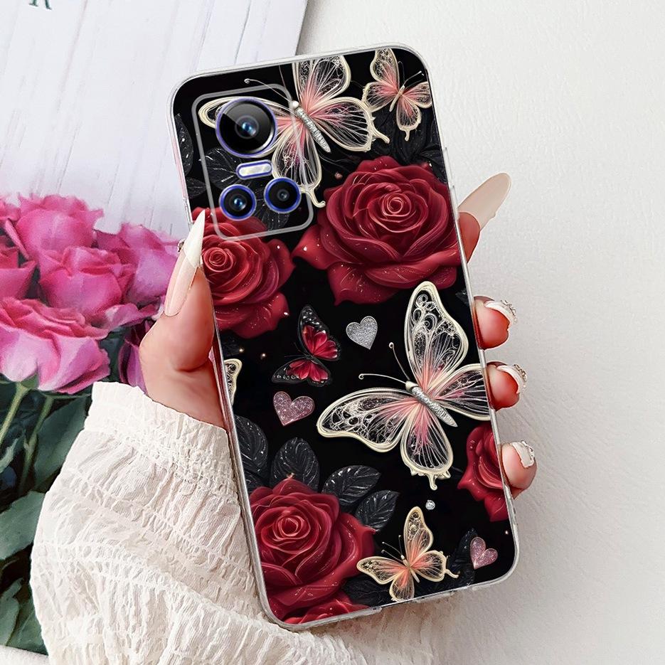 Für Realme GT Neo 3 80W Hülle RMX3561 RMX3560 Süße Katze Glückskarpfen Bemalte Abdeckung Weiche Silikonhüllen Für Realme GT Neo3 150W Fundas