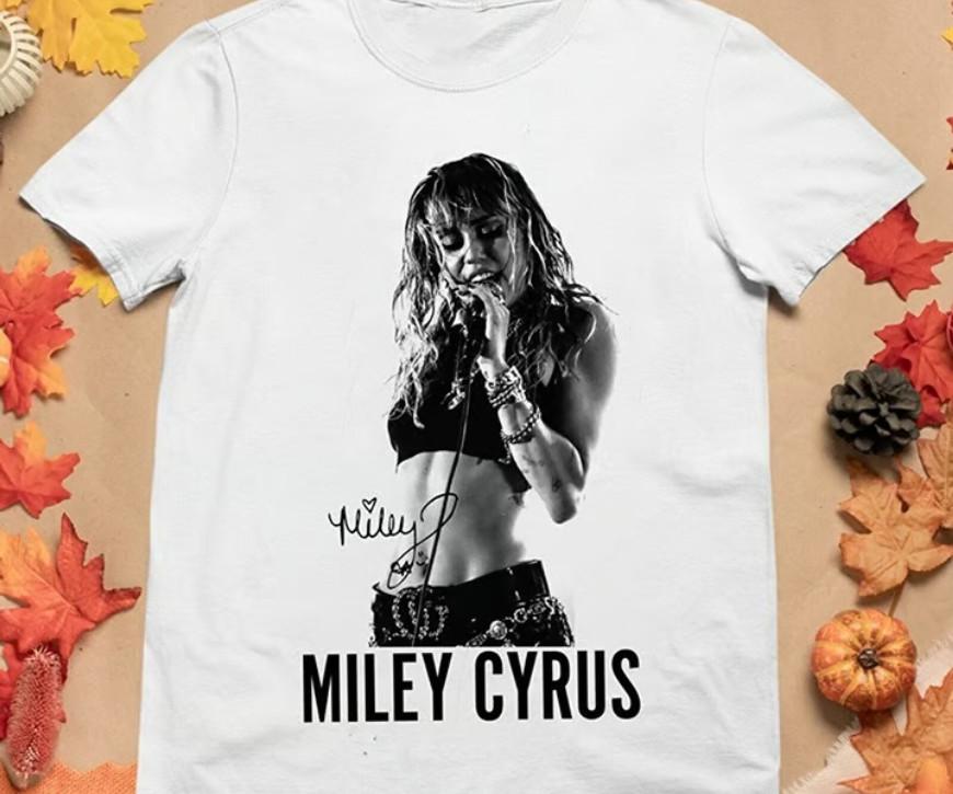 Miley Cyrus White 100% Cotton All Size To 5XL T-Shirt Gift For Fan