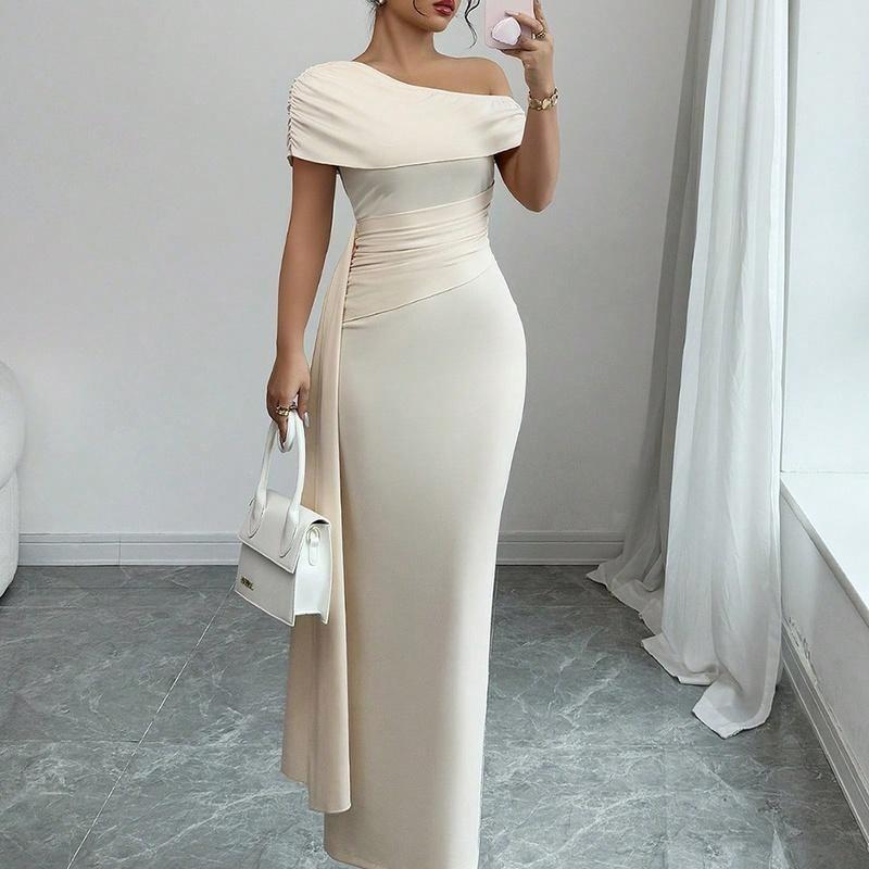 Women's Off Shoulder Cutout Bodycon Maxi Dress Slim Fit Elegant Party Dress