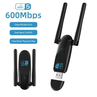 600Mbps Wifi Adapter USB 3.0 Dual Band 5GHz 2.4Ghz 802.11AC RTL8812BU Wifi Antenna Dongle Network Card For PC Laptop Desktop Free Driver