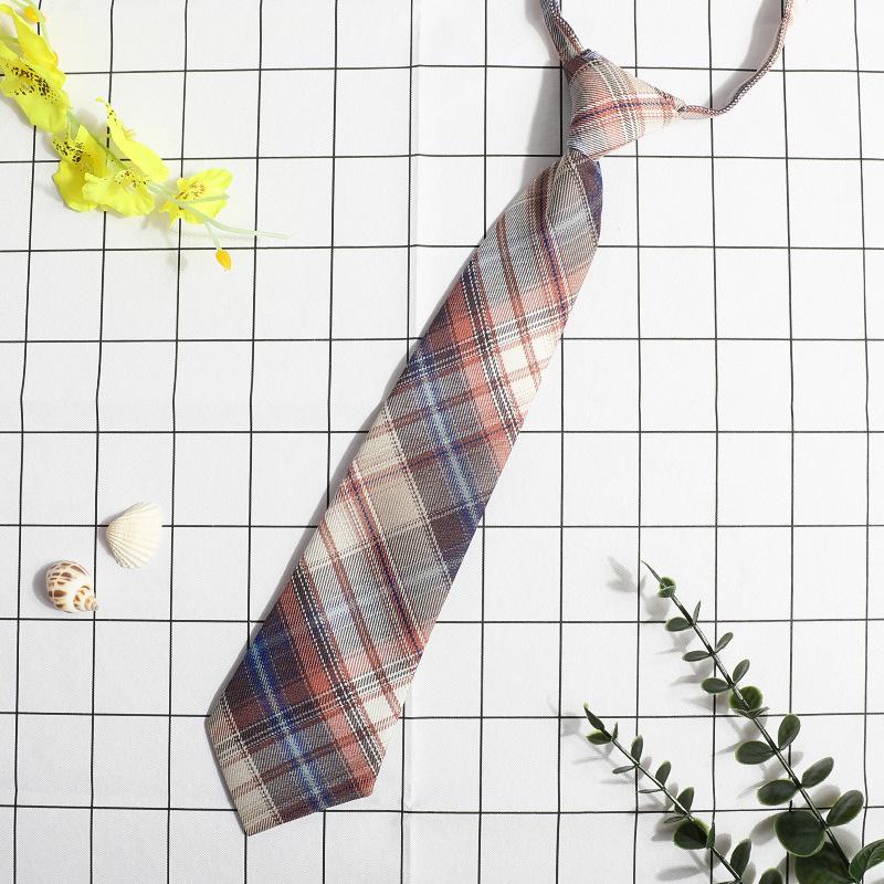 Jk Small Tie Female College Style Lazy Japanese Plaid Uniform Shirt Tie Student Ins Men'S And Women'S Short Styles Free Of Charge