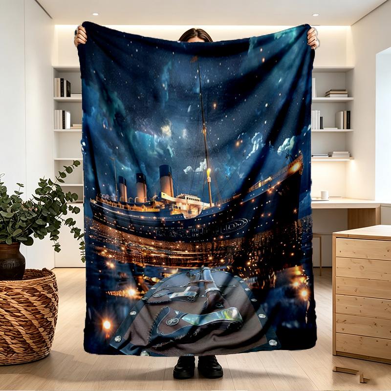 RMS Titanic Print Blanket - Soft & Comfortable, for Bedroom, Travel, Sofa, Home Decoration - Birthday Christmas Gift for Friend