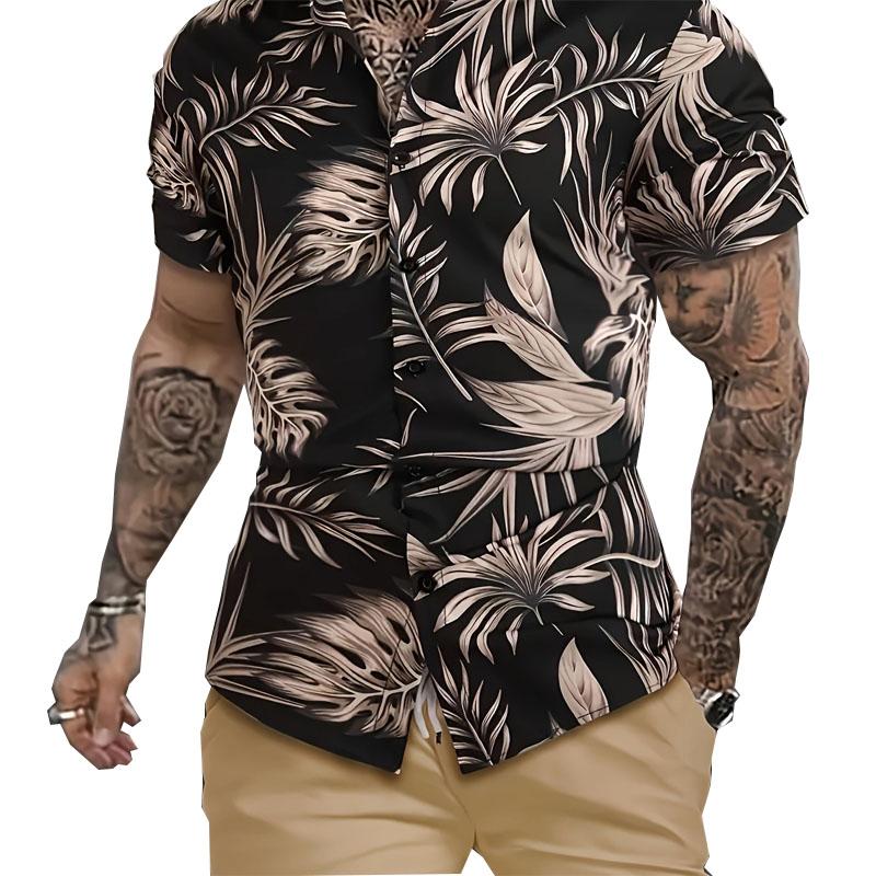 Men's Hawaiian Style Summer Clothing 3D Digital Printing Casual Quick Drying Style Short Sleeved Shirt