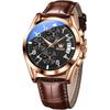 Xqiyi Business Waterproof Brown Leather Belt Watch For Men Simple Quartz Easy To