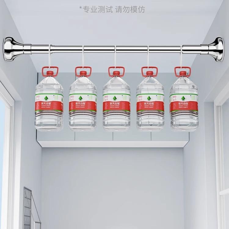 Icke-stansande Förtjockning Rostfritt stål Teleskopstång Gardinstång Balkong Kläder Torkstång Duschgardin Stång Stång Hängstång